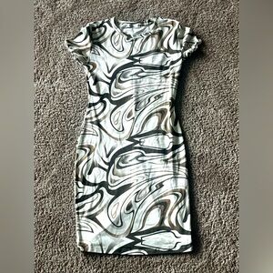 Stylish Abstract Print Dress